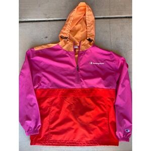 Champion Pullover Windbreaker Hoodie Color Block Activewear Jacket M